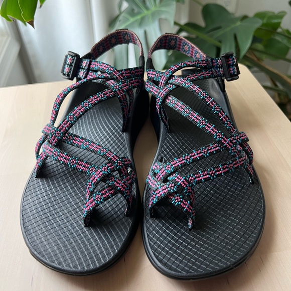 Hot Pink & Teal Chaco Sandals | Size 7 - Picture 3 of 7